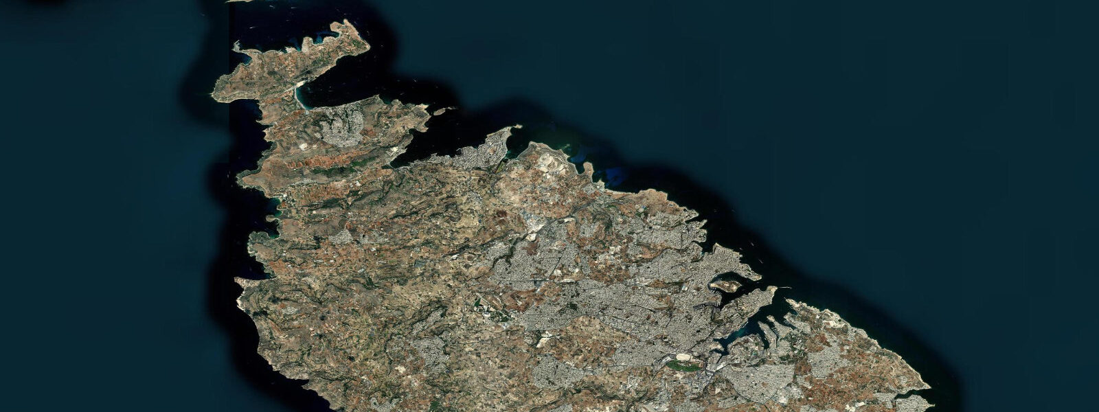 Satellite view of the coast near Sliema, Northern Harbour District
