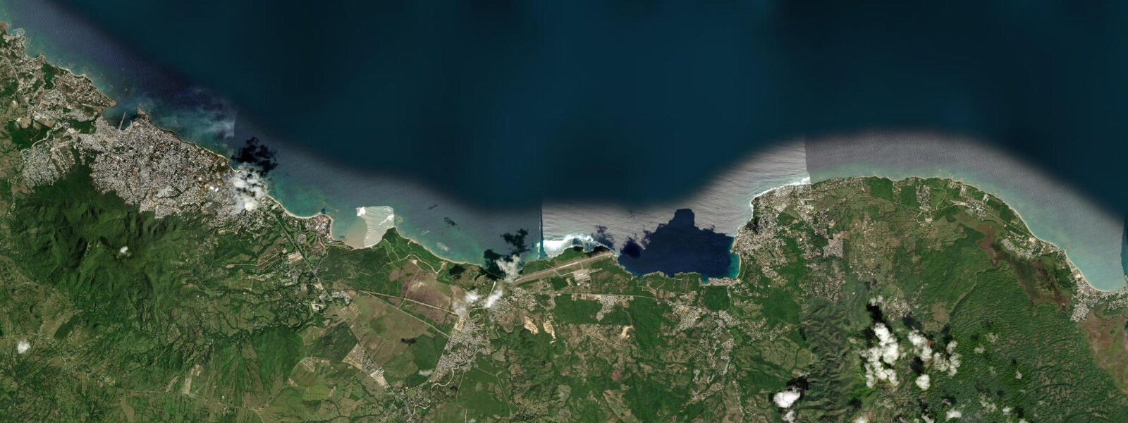 Satellite view of the coast near Sosúa, Puerto Plata