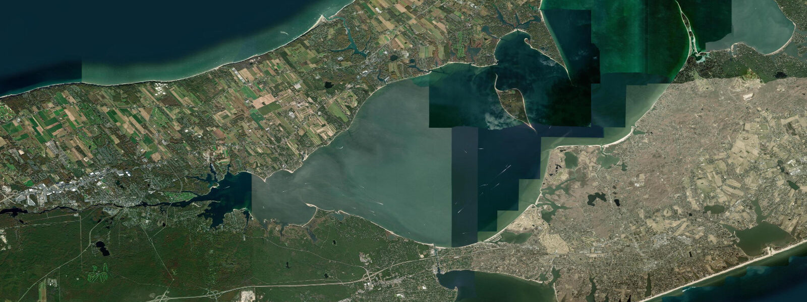 Satellite view of the coast near South Jamesport