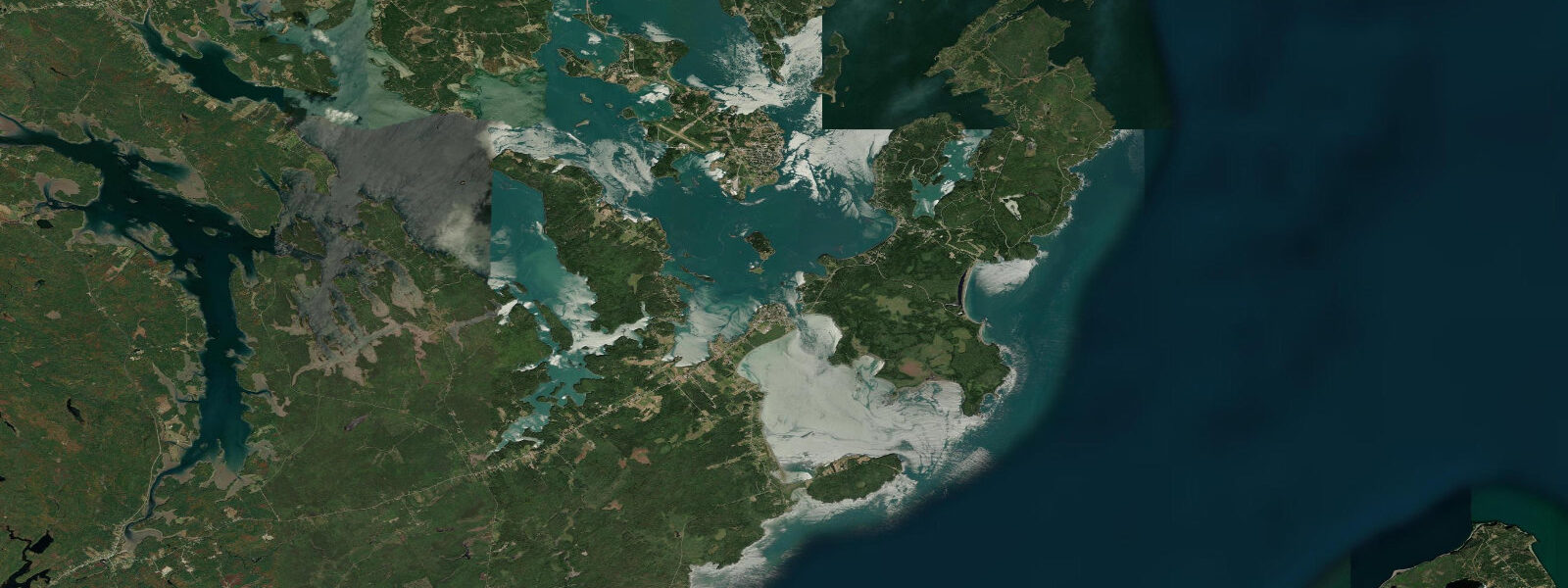 Satellite view of the coast near South Lubec
