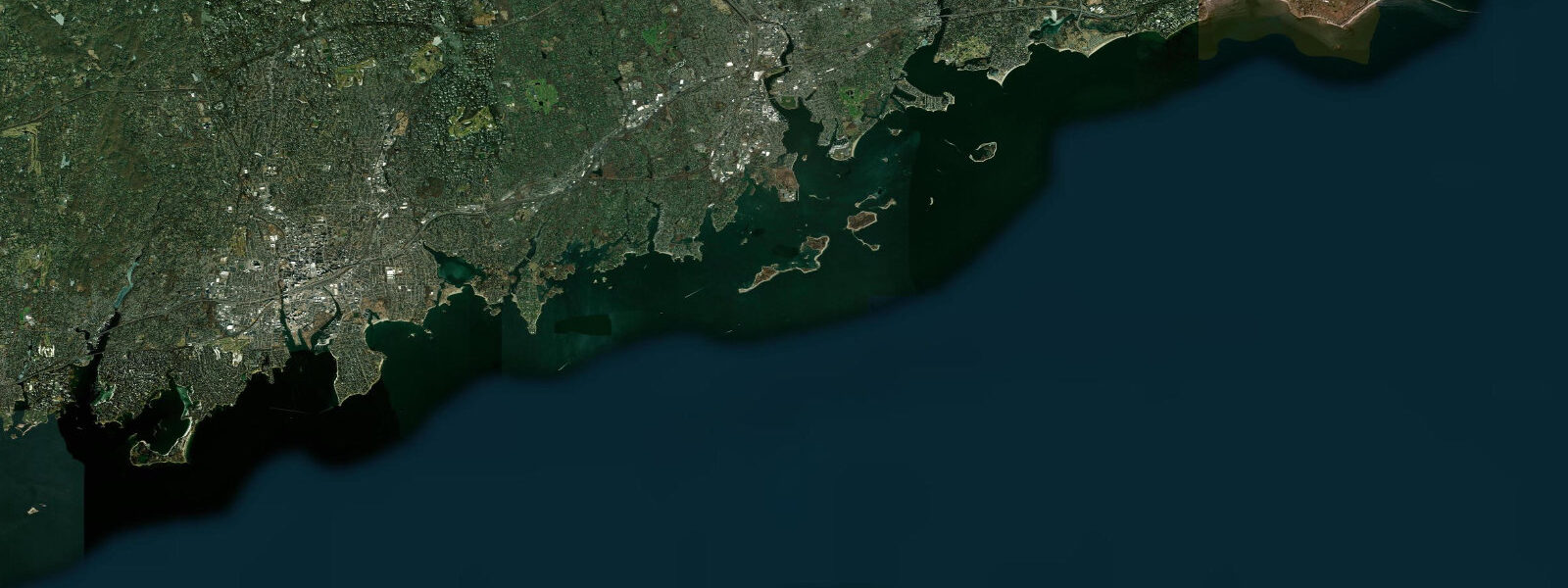 Satellite view of the coast near South Norwalk