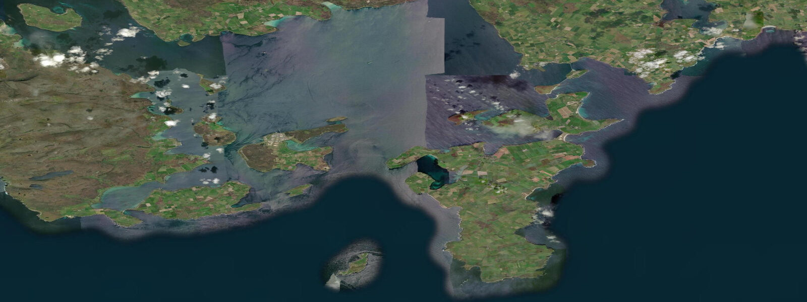 Satellite view of the coast near South Ronaldsay