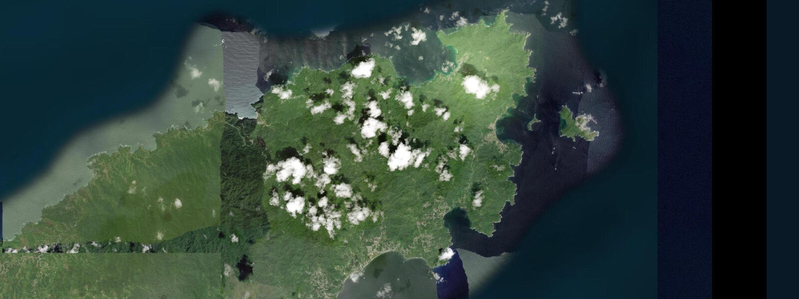 Satellite view of the coast near Speyside