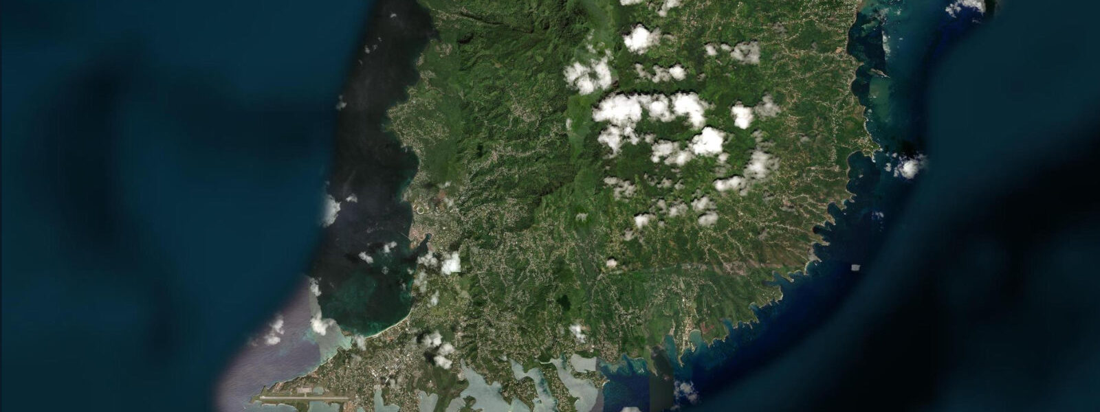 Satellite view of the coast near St. George's, Grenada