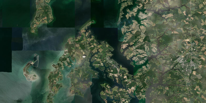 Satellite view of the coast near St. Michaels, MD