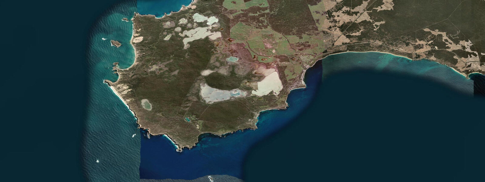 Satellite view of the coast near Stenhouse Bay