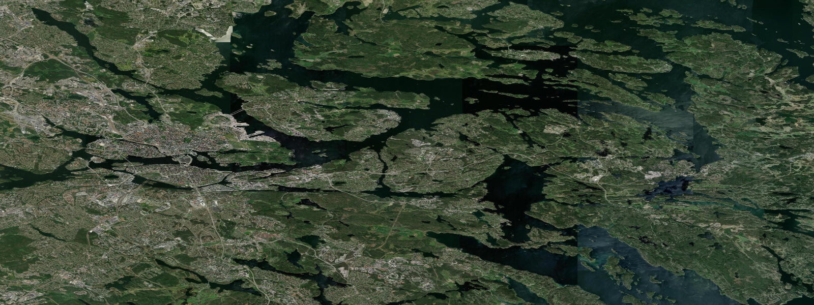 Satellite view of the coast near Stockholm