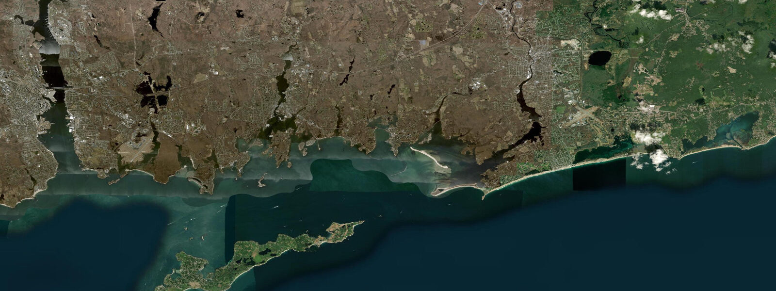 Satellite view of the coast near Stonington, CT