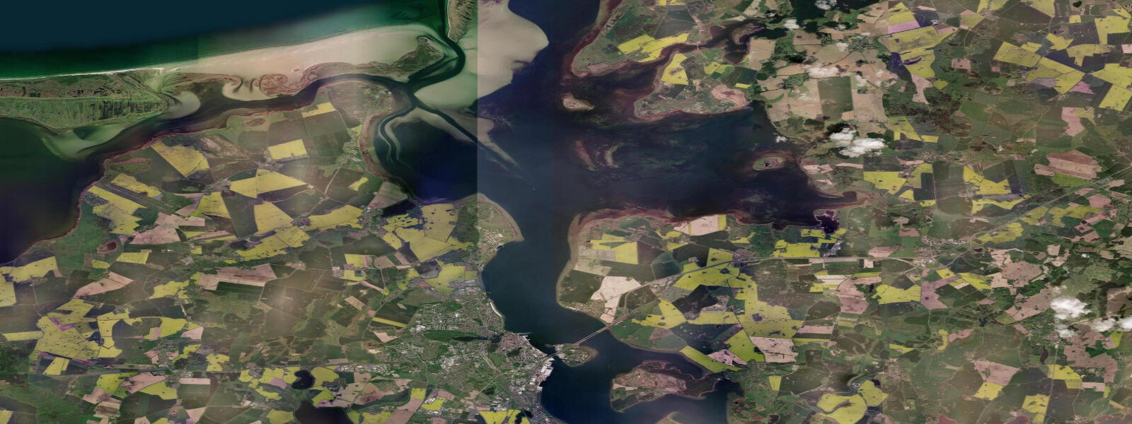 Satellite view of the coast near Stralsund