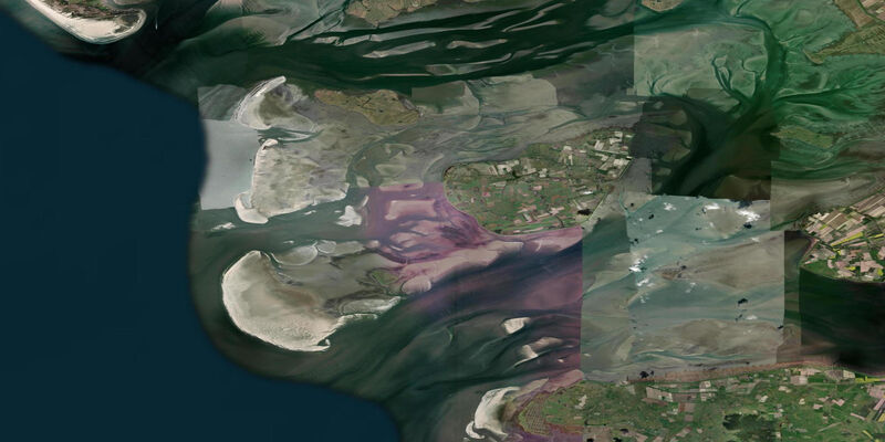 Satellite view of the coast near Suderoogsand