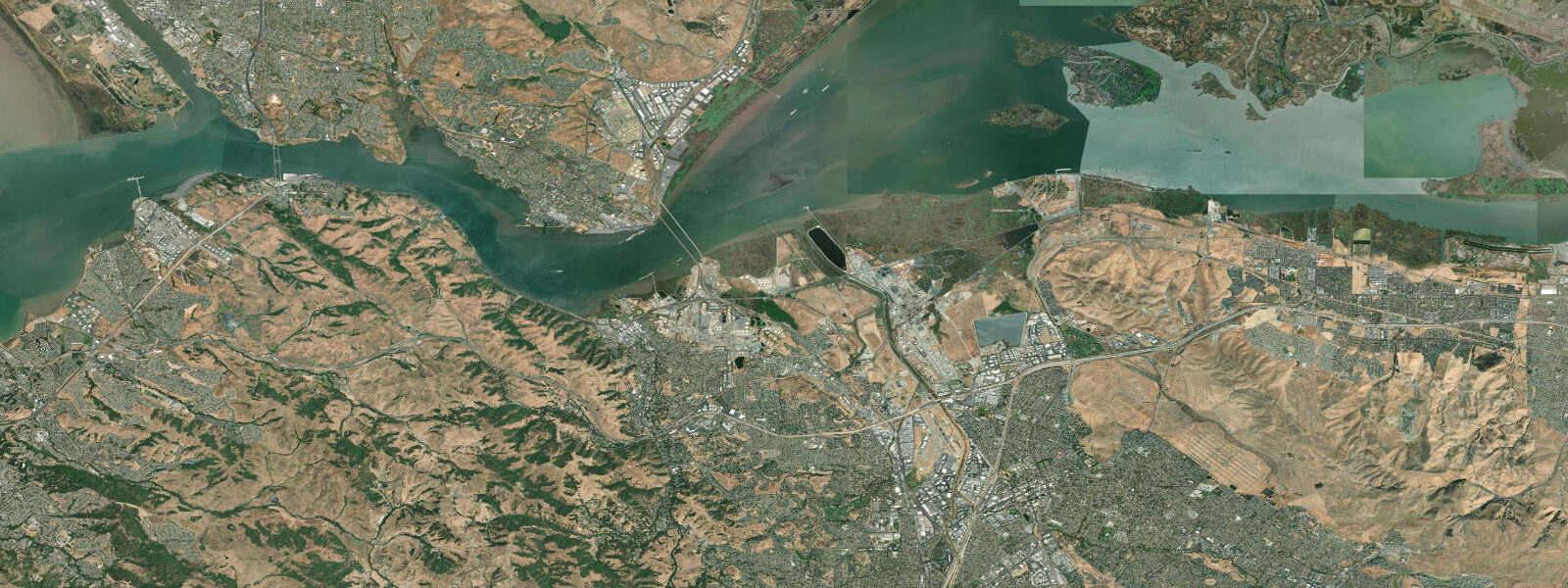 Satellite view of the coast near Suisun Point