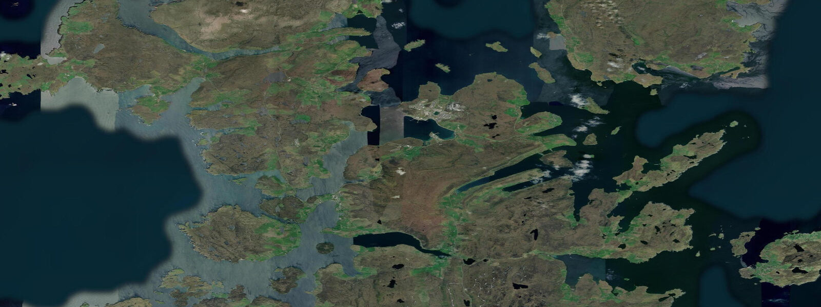 Satellite view of the coast near Sullom Voe