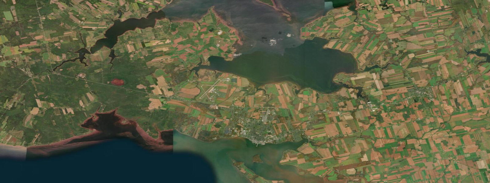 Satellite view of the coast near Summerside, PEI