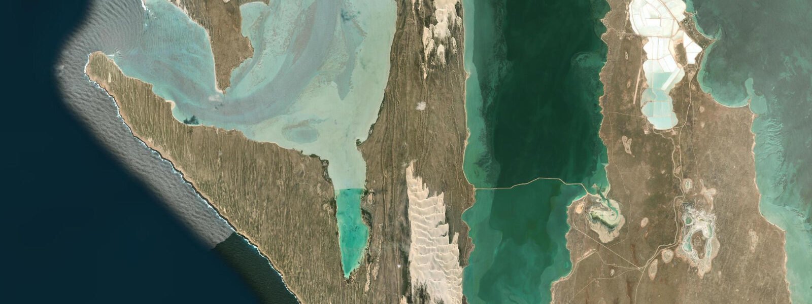 Satellite view of the coast near Sunday Island