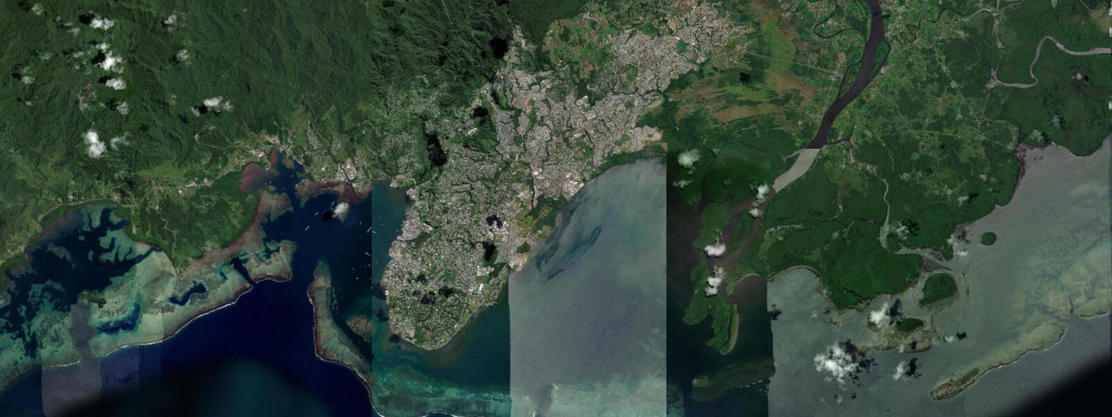 Satellite view of the coast near Suva, Fiji