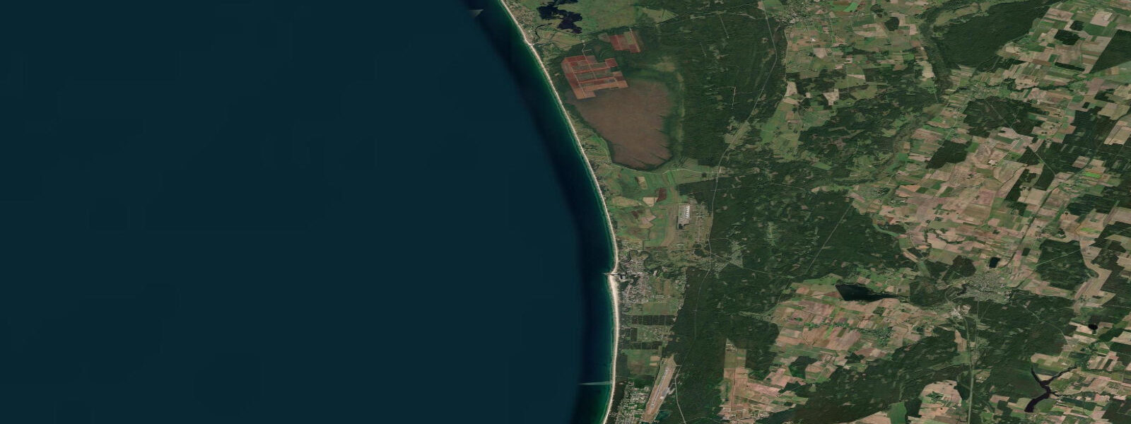 Satellite view of the coast near Šventoji