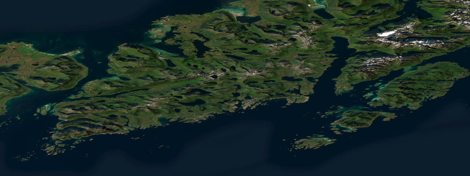 Satellite view of the coast near Svolvær