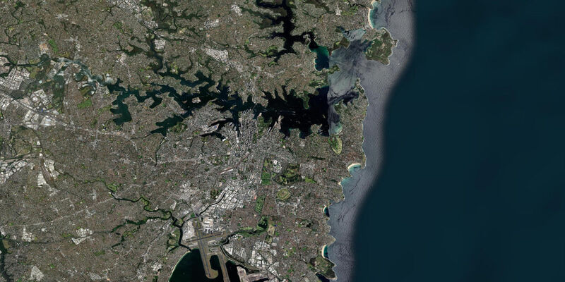 Satellite view of the coast near Sydney