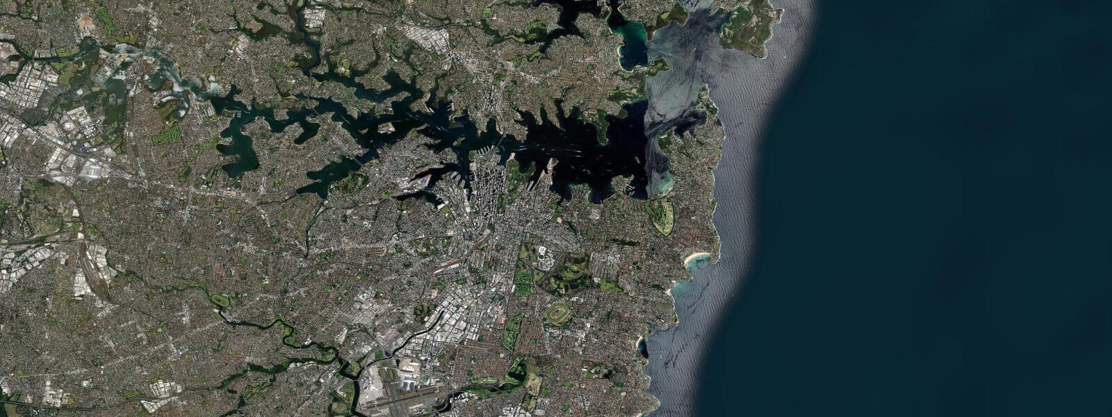 Satellite view of the coast near Sydney