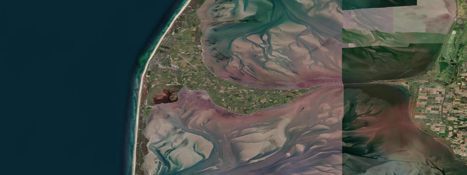 Satellite view of the coast near Sylt-Westerland