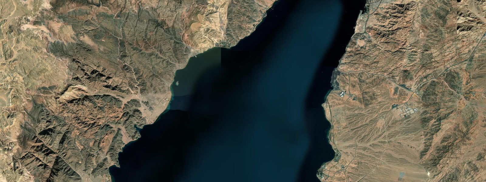 Satellite view of the coast near Taba, South Sinai