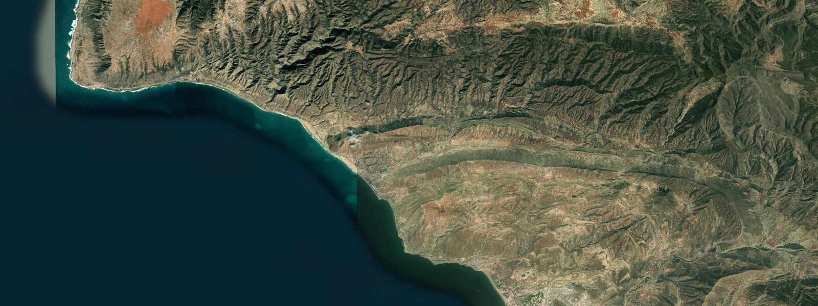 Satellite view of the coast near Taghazout