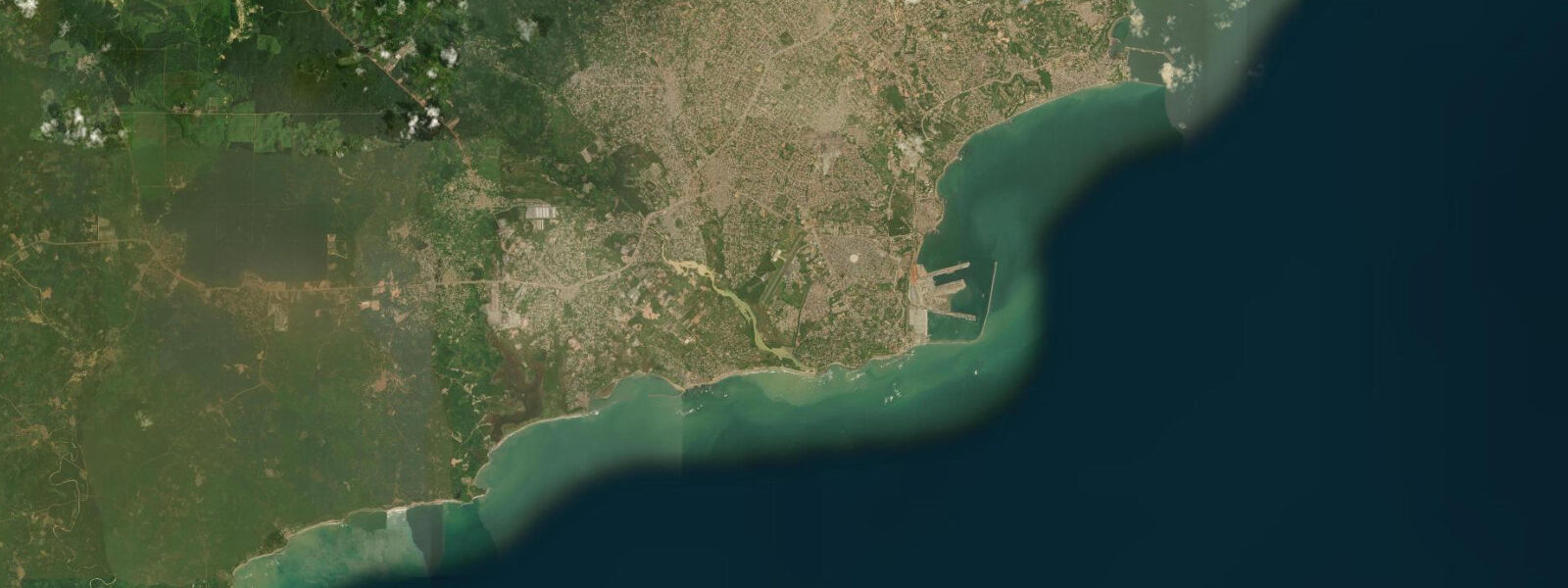 Satellite view of the coast near Takoradi