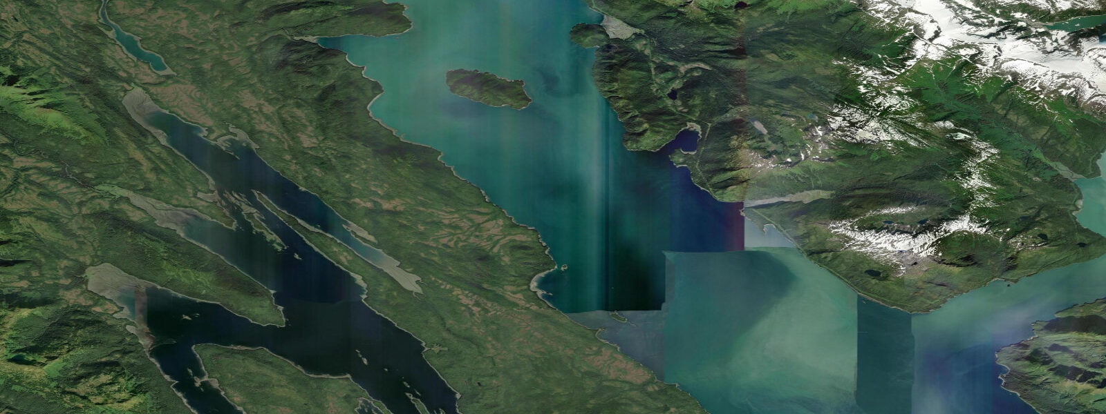 Satellite view of the coast near Taku Harbor
