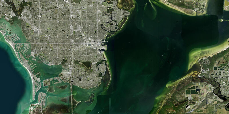 Satellite view of the coast near Tampa (St Petersburg), FL