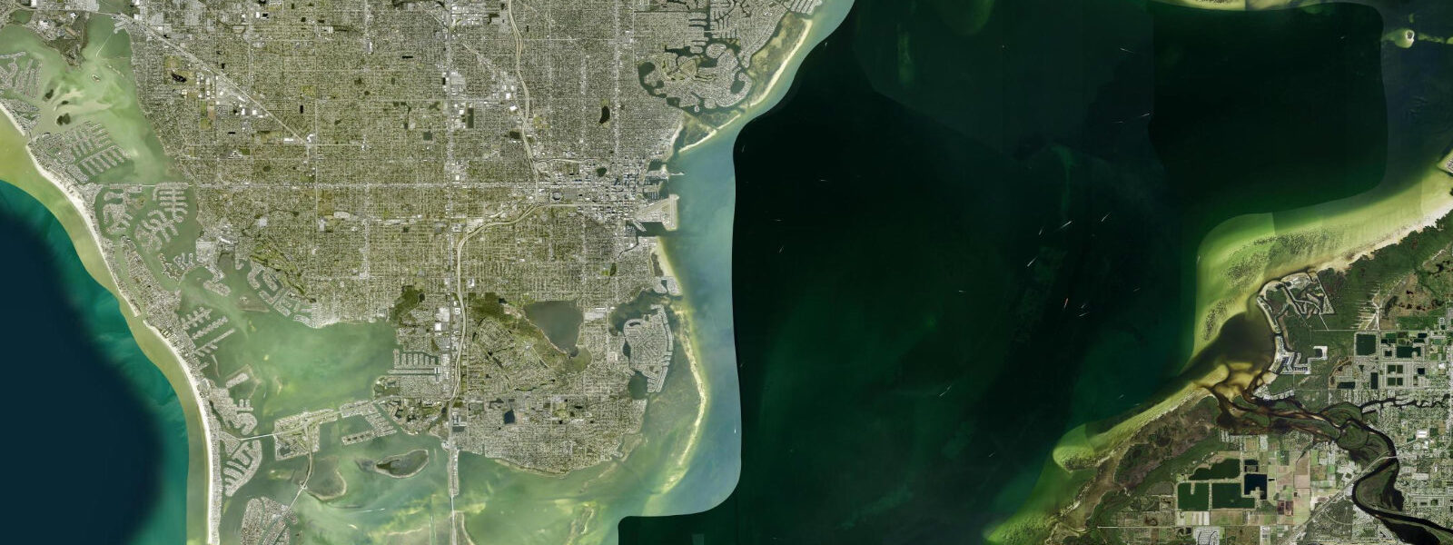 Satellite view of the coast near Tampa (St Petersburg), FL