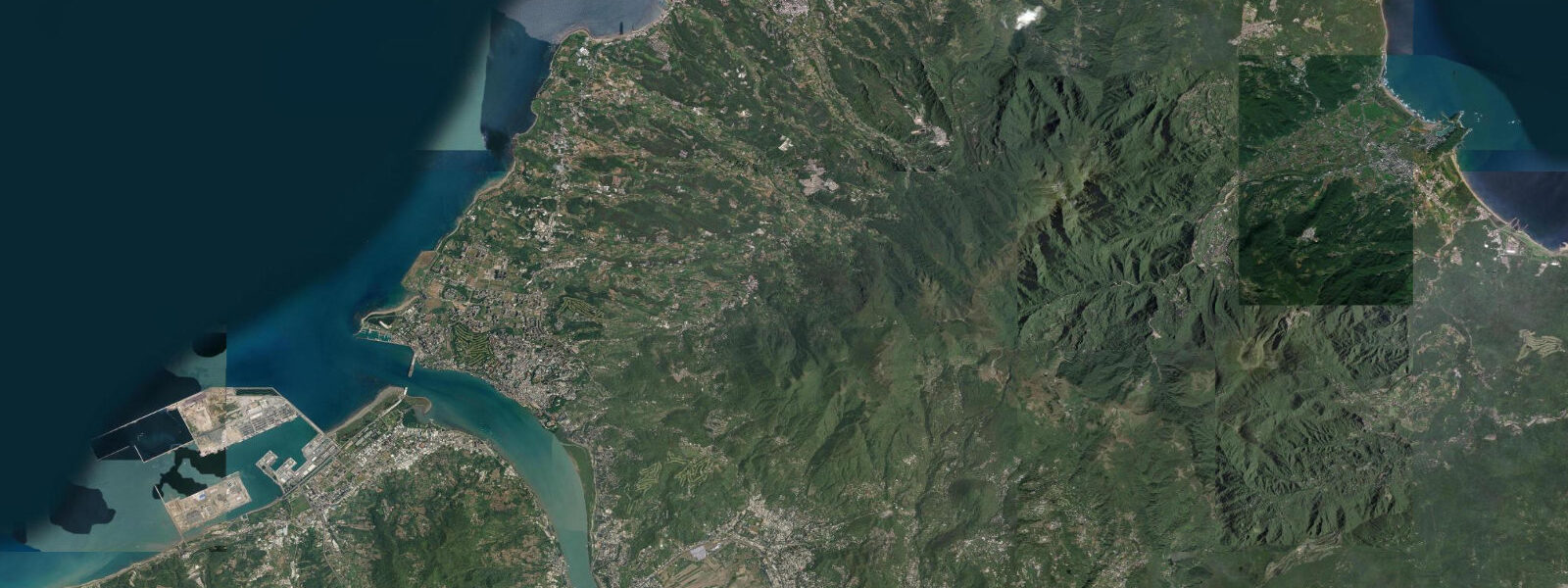 Satellite view of the coast near Tamsui