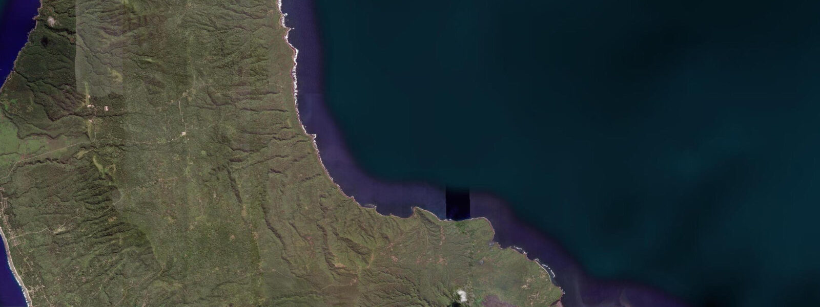 Satellite view of the coast near Port Resolution, Tanna, Vanuatu
