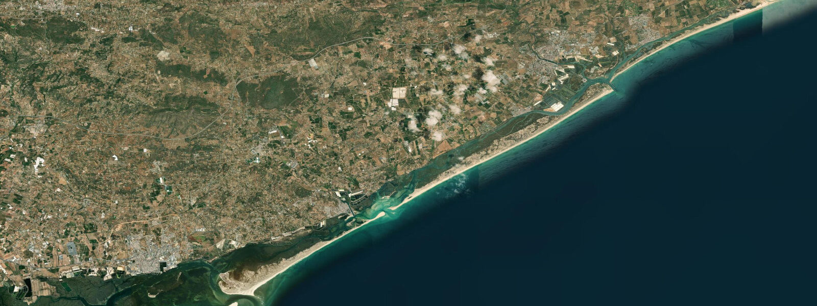 Satellite view of the coast near Tavira, Algarve
