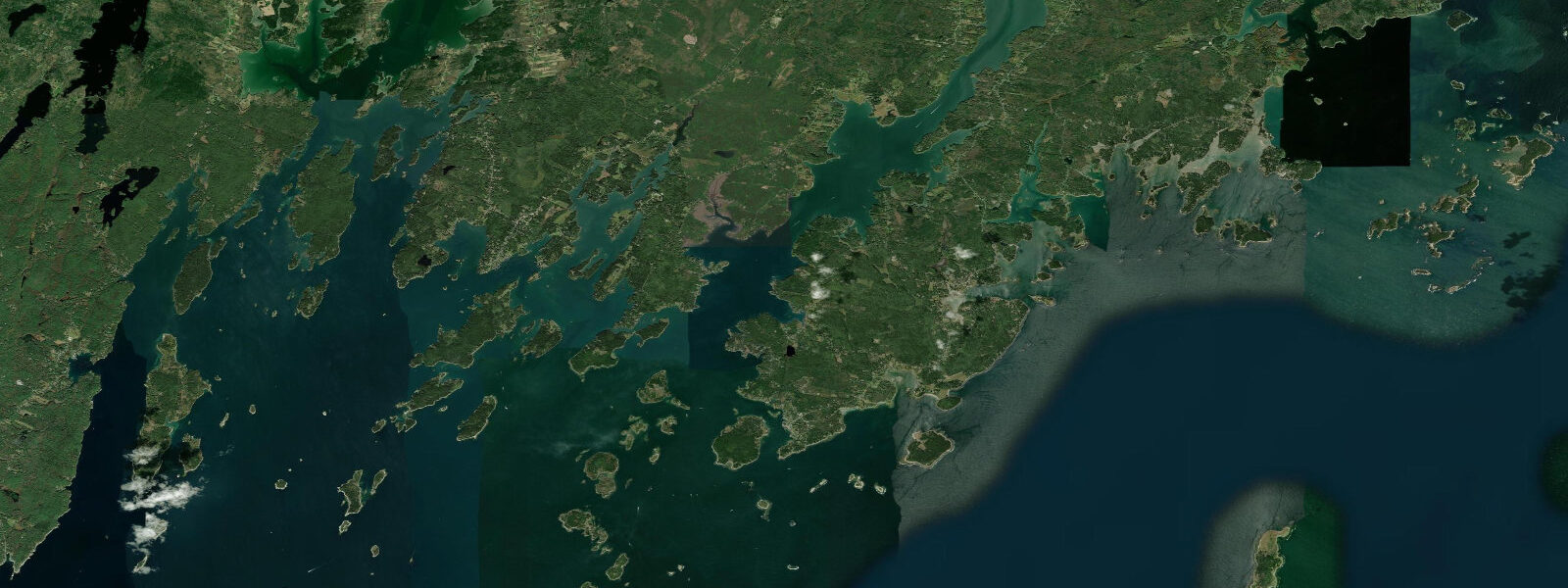Satellite view of the coast near Tenants Harbor
