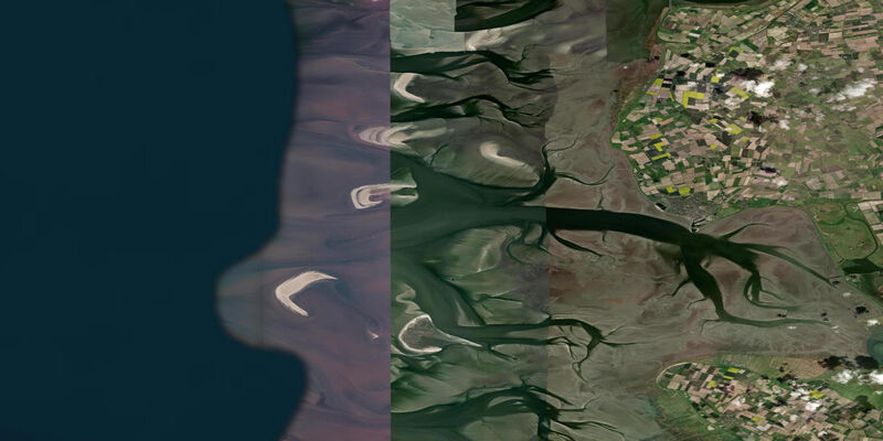 Satellite view of the coast near Tertius