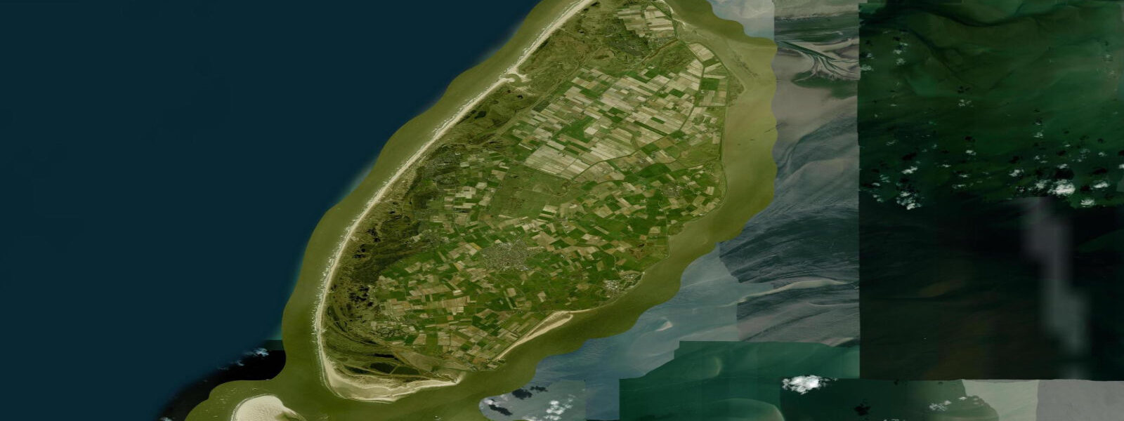 Satellite view of the coast near Texel