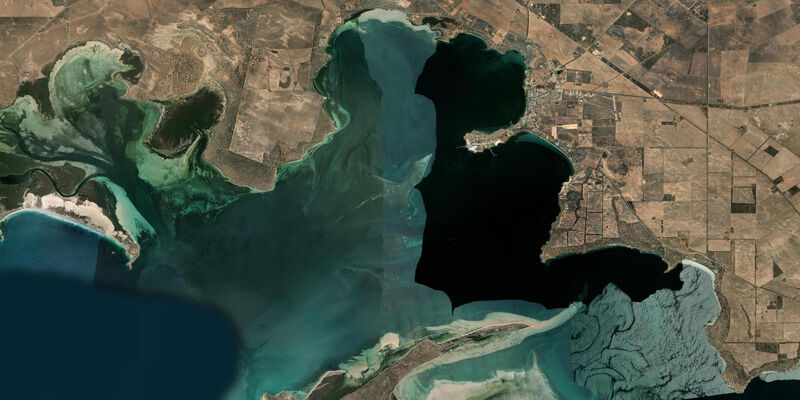 Satellite view of the coast near Thevenard