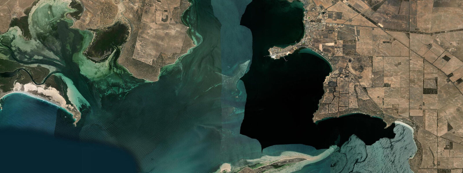 Satellite view of the coast near Thevenard