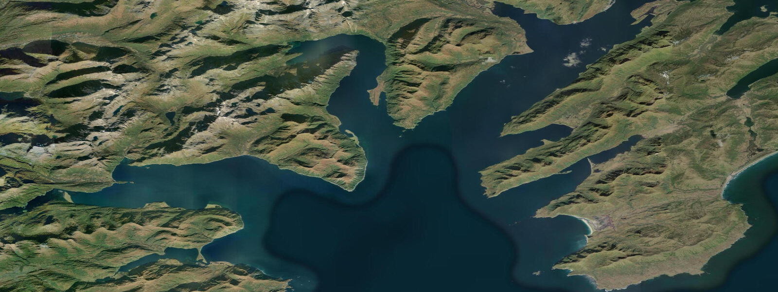 Satellite view of the coast near Three Saints Bay