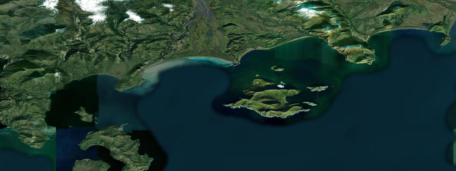 Satellite view of the coast near Three Star Point
