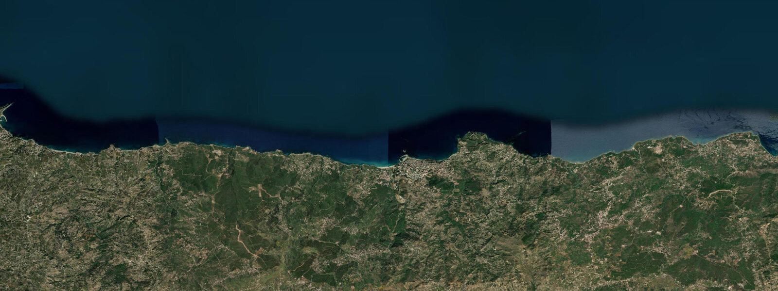 Satellite view of the coast near Tigzirt