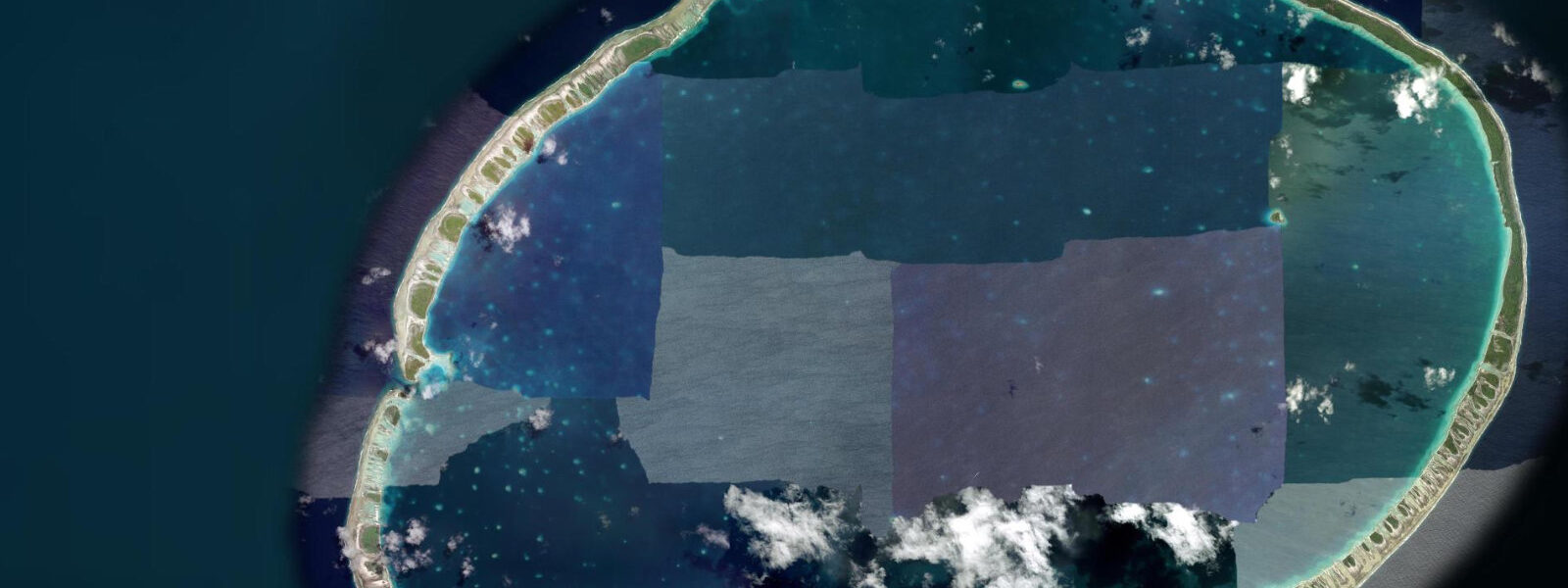 Satellite view of the coast near Tikehau