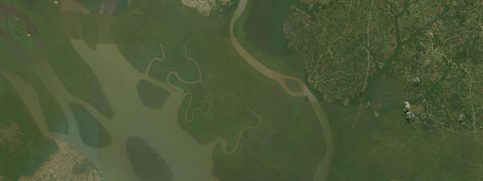 Satellite view of the coast near Tinapa Waterfront