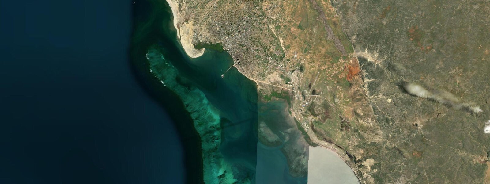 Satellite view of the coast near Toliara