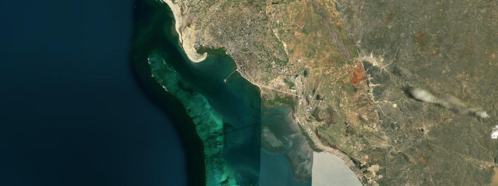 Satellite view of the coast near Toliara