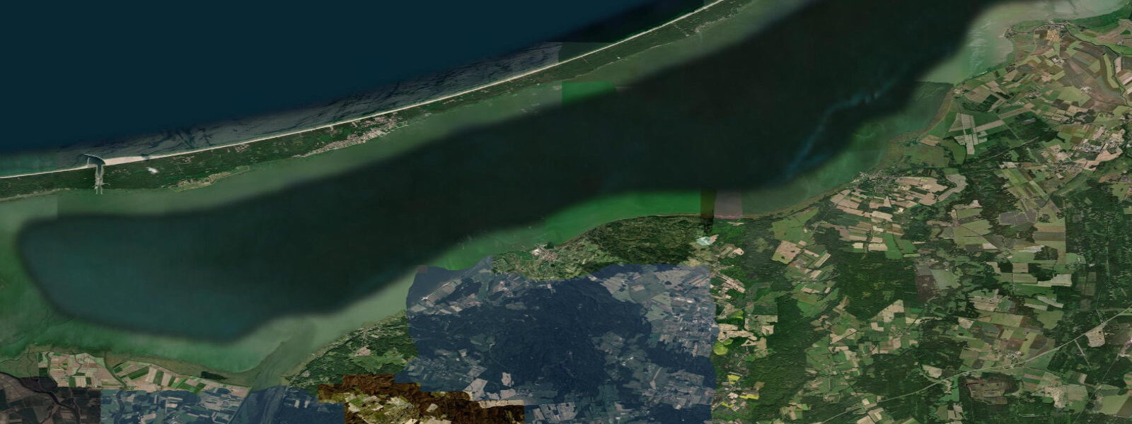 Satellite view of the coast near Tolkmicko