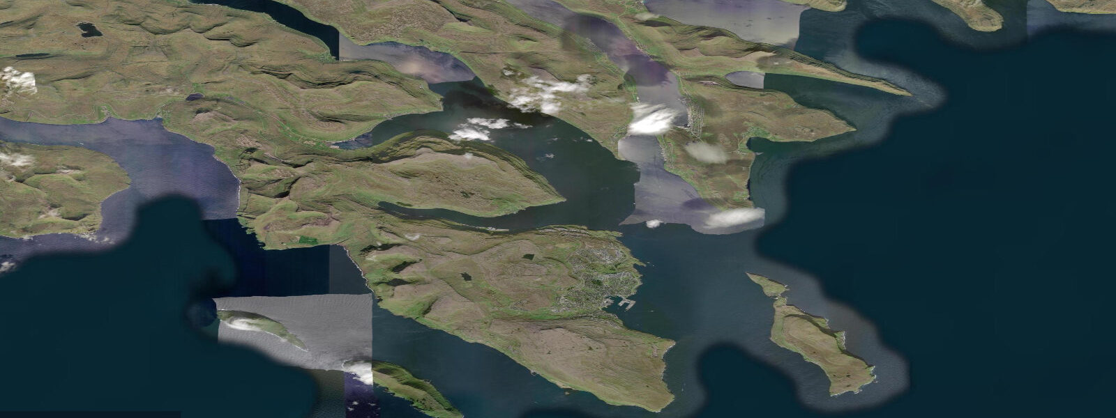 Satellite view of the coast near Tórshavn, Faroe Islands