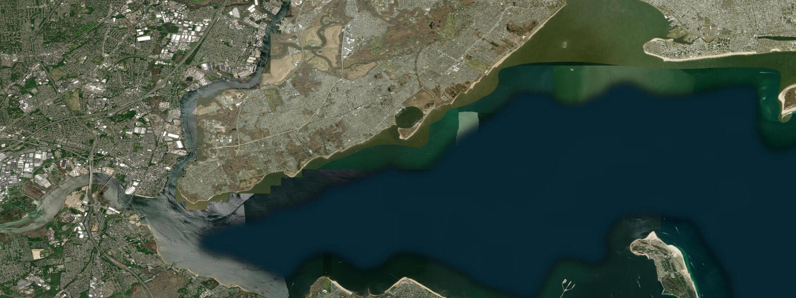 Satellite view of the coast near Tottenville