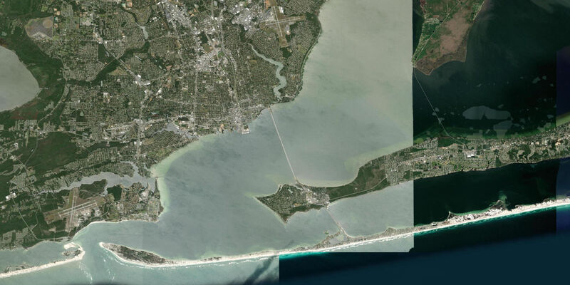 Satellite view of the coast near Town Point