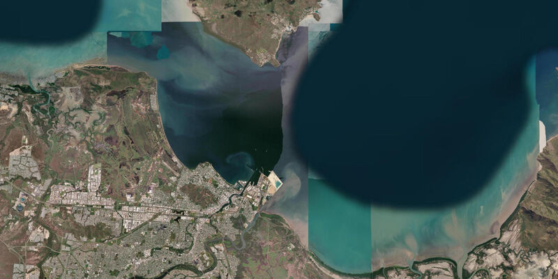 Satellite view of the coast near Townsville